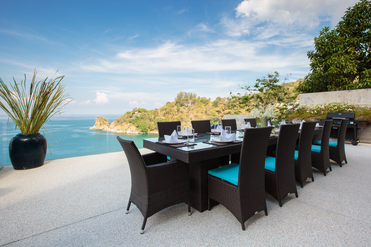 Outdoor dining at villa 2, Samsara private estate, Kamala, Phuket, Thailand