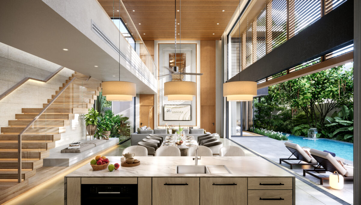 Type L Living and Dining see pool